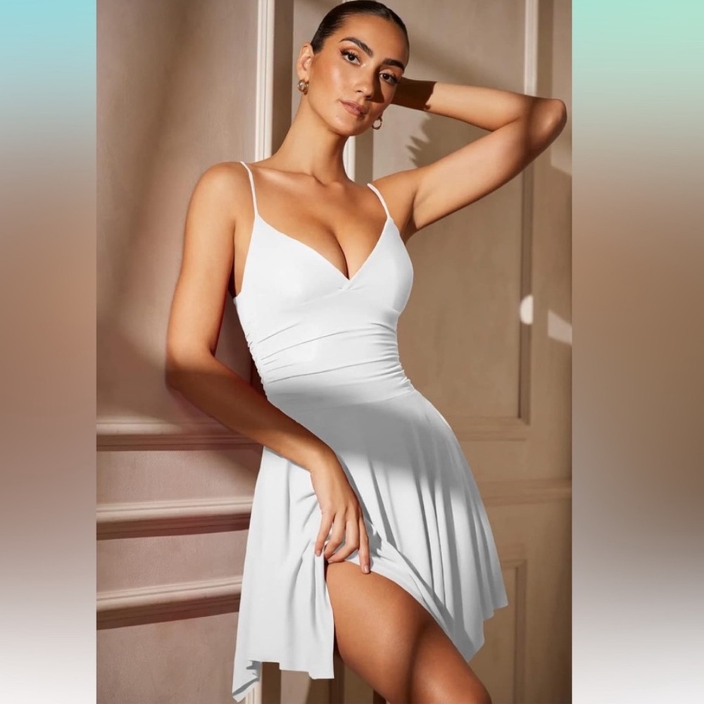 Final sale NWT Memoriesea women’s sexy V neck spaghetti straps mini dress size M